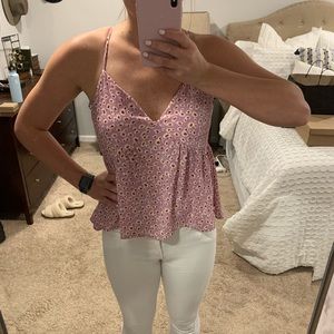 Pink/purple flower tank top